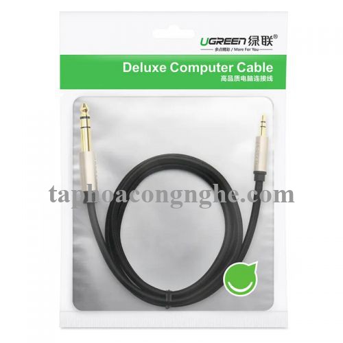 Ugreen 40808 10M màu Đen Cáp âm thanh 3.5mm sang 6.5mm cao cấp AV127 30040808